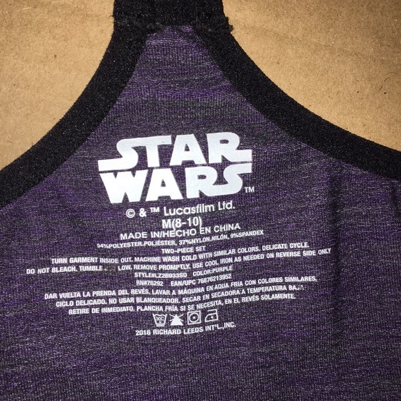 Lucasfilm Ltd Star Wars Purple Tank Size M 8/10 - Picture 4 of 4